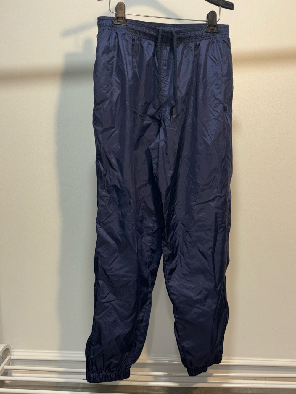 Wilson Men’s Blue Solid Lined Track Pants M Drawstring Elastic Waist Pockets